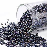 TOHO Round Seed Beads, Japanese Seed Beads, (86F) Opaque AB Frost AB Iris, 15/0, 1.5mm, Hole: 0.7mm, about 3000pcs/bottle, 10g/bottle(SEED-JPTR15-0086F)