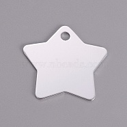 Aluminum Pendants, Stamping Blank Tag, Star, Silver, 35x36x1mm, Hole: 4mm(ALUM-TAC0001-01A-01)