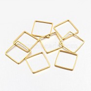 Square Brass Linking Rings, Golden, 20x20x0.7mm(X-EC03020mm-G)
