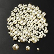 High Luster ABS Plastic Imitation Pearl Beads, Round, Undrilled/No Hole Beads, Seashell Color, 8~20mm, 170pcs/set(OACR-YW0001-45)