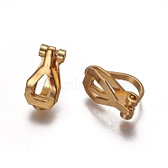 Brass Clip-on Earring Findings, Golden, 12.5x6x8.5mm(KK-F785-01G)