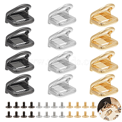 WADORN 12 Sets 3 Colors Zinc Alloy Double D Ring Clasps, Webbing Buckles, for DIY Bag Handle Accessories, Mixed Color, 2.55x2.45x1.95cm, Hole: 2.3mm, 4 sets/color(FIND-WR0010-83)