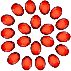 Acrylic Rhinestone Cabochons, Oval, Red, 40x29.5x7mm, 20pcs/box(DIY-GF0009-15)