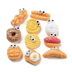 Opaque Resin Imitation Food Decoden Cabochons, Food with Funny Big Eye, Mixed Color, 12.5~20x18~29x7.5~11.5mm(RESI-Q227-05)