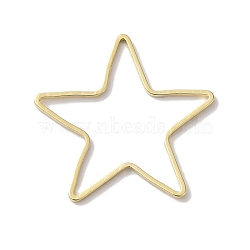 Brass Linking Rings, Lead Free & Cadmium Free, Star, Real 24K Gold Plated, 19x20x1mm, Inner Diameter: 14x17mm(KK-K383-09D-G)