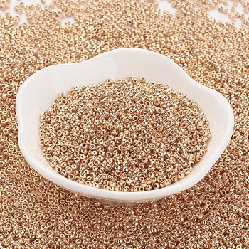 TOHO Japanese Seed Beads, Round, 11/0, (PF551) PermaFinish Peach Gold Metallic, 11/0, 2x1.5mm, Hole: 0.5mm, about 42000pcs/pound