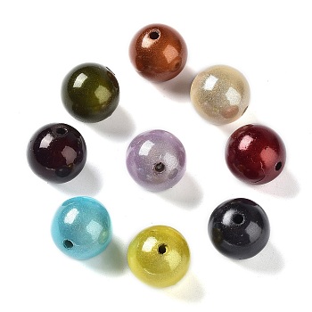 Spray Painted Acrylic Beads, Miracle Beads, Bead in Bead, Round, Mixed Color, 16mm, Hole: 2mm, about 240pcs/500g