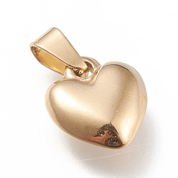 201 Stainless Steel Pendants, Heart, for Valentine's Day, Golden, 13x11x1.4mm, Hole: 5x2.5mm