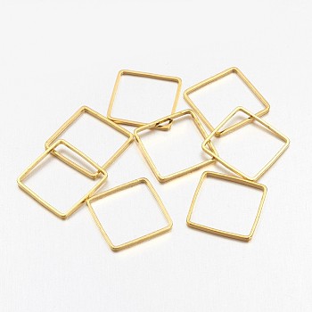 Square Brass Linking Rings, Golden, 20x20x0.7mm