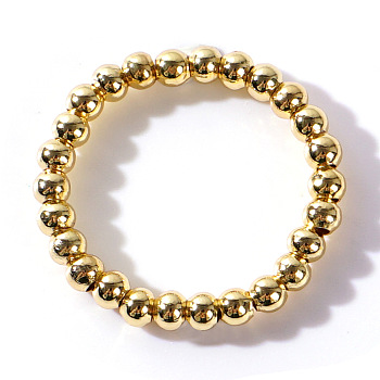 Handmade Unisex Vacation Travel Brass Round Bead Stretch Rings for Women Men