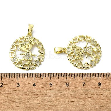 Rack Plating Brass Micro Pave Cubic Zirconia Pendants(KK-R157-13B-G)-3