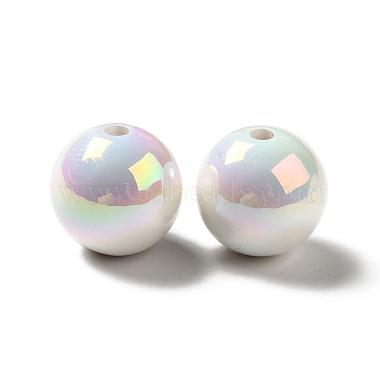 UV Plating Rainbow Iridescent Acrylic Beads(X-PACR-D070-01F)-2