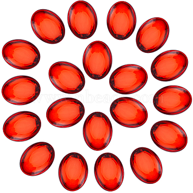 Red Oval Acrylic Rhinestone Cabochons