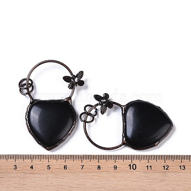 Gros pendentifs coeur en obsidienne naturelle(G-B073-03R-05)-3