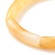Imitation Gemstone Acrylic Curved Tube Beaded Stretch Bracelet(BJEW-JB07981-02)-5