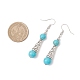 Brass Synthetic Turquoise Dangle Earrings(EJEW-JE06535-02)-4