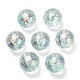 Textured UV Plating Rainbow Iridescent Transparent Acrylic Beads(OACR-C007-09C)-2