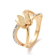 Crystal Rhinestone Criss Cross with Butterfly Finger Ring(RJEW-D120-16G)-1