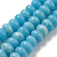Synthetic Imperial Jasper Dyed Beads Strands, Rondelle, Light Sky Blue, 8~8.5x5~5.5mm, Hole: 1.2mm, about 76~77pcs/strand, 15.20''~15.47"(38.6~39.3cm)(G-D077-E01-01J)
