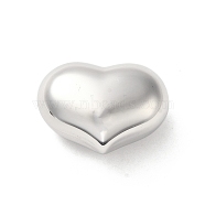 304 Stainless Steel Beads, Heart, Stainless Steel Color, 22x30x15mm, Hole: 2.5mm(STAS-L022-244P)