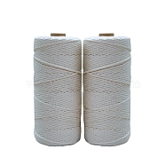 Cotton String Threads for Knit Making, White, 4mm, about 109.36 Yards(100m)/Roll(KNIT-PW0001-04D)
