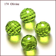 Imitation Austrian Crystal Beads, Grade AAA, Faceted, Round, Yellow Green, 6mm, Hole: 0.7~0.9mm(SWAR-F073-6mm-17)