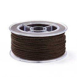 Macrame Cotton Cord, Braided Rope, with Plastic Reel, for Wall Hanging, Crafts, Gift Wrapping, Coconut Brown, 1mm, about 30.62 Yards(28m)/Roll(OCOR-H110-01A-02)
