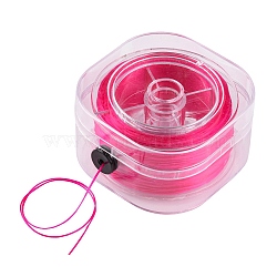 Flat Elastic Crystal String, Elastic Beading Thread, for Stretch Bracelet Making, Cerise, 0.8mm, about 98.43 Yards(90m)/Box(EW-YW0001-07B)