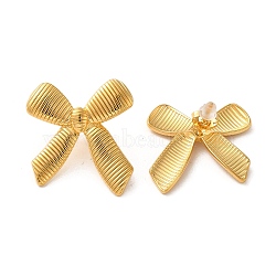 304 Stainless Steel Stud Earring, Bowknot, Golden, 29.5x26.5mm(EJEW-C075-04A-G)