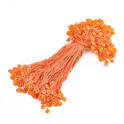 Polyester Cord with Seal Tag, Plastic Hang Tag Fasteners, Dark Orange, 190~195x1mm, Seal Tag: 8x2mm and 8x6.5mm, about 1000pcs/bag(CDIS-T001-10B)