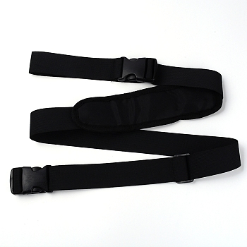 Nylon Skateboard Shoulder Straps, with Plastic Hasp, Black, 103~173x4x0.1cm