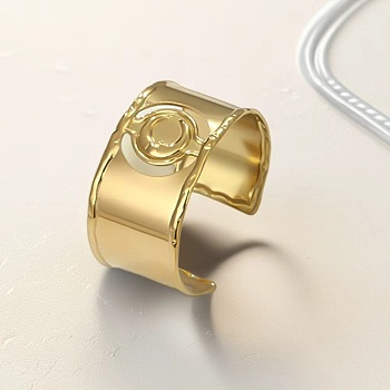 Moon 304 Stainless Steel Cuff Bangles, Wide Bangles for Women, Golden, 1-1/4 inch(3.25cm), Inner Diameter: 2-3/8x2 inch(6.05x5.15cm)