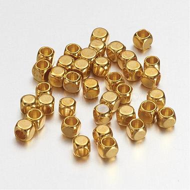 Golden Cuboid Brass Spacer Beads