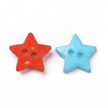 2-Hole Acrylic Star 12MM Sweater Kids Clothes Findings(X-BUTT-E053-M)-2