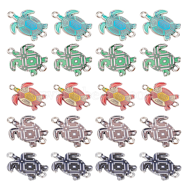 Platinum Random Color Tortoise Alloy+Enamel Links