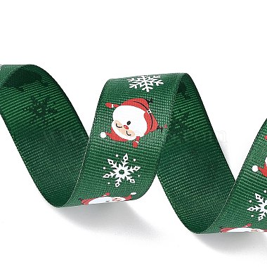 20 Yards Weihnachts-Weihnachtsmann-bedruckte Polyester-Ripsbänder(OCOR-K005-01B)-3
