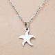201 Stainless Steel Starfish Pendant Necklace(NJEW-OY001-52)-1
