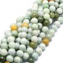 Natural Myanmar Jade Beads Strands, Round, 12mm, Hole: 1.2mm, about 34pcs/strand, 15.55''(39.5cm)