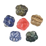 Natural & Synthetic Mixed Gemstone Carved Cabochons, Cat Paw Print, 26.5~28x29.5~30.5x7.5~8.5mm(G-I395-A)