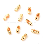 Brass Ball Chain Connectors, Real 18K Gold Plated, 9x3.5mm, Hole: 1.2mm(KK-F824-025G)