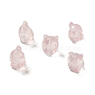 Transparent Glass Beads, Gradient Color, Fox, Pink, 16x14x12.5mm, Hole: 1.5mm(GLAA-D025-06K)