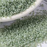 MIYUKI Round Rocailles Beads, Japanese Seed Beads, 15/0, (RR2354) Silverlined Light Moss Opal, 1.5mm, Hole: 0.7mm, about 5555pcs/10g(X-SEED-G009-RR2354)
