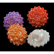 AB Color Acrylic Flower Sewing Shank Buttons, Mixed Color, 16mm in diameter, 10mm thick, hole: 2.5mm(X-PCA280Y)