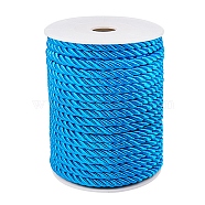 Polyester Cord, Twisted Cord, Deep Sky Blue, 5mm, about 18~19yards/roll(16.4m~17.3m/roll)(NWIR-PH0001-07E)