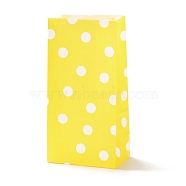 Rectangle Kraft Paper Bags, None Handles, Gift Bags, Polka Dot Pattern, Yellow, 9.1x5.8x17.9cm(CARB-K002-03A-06)