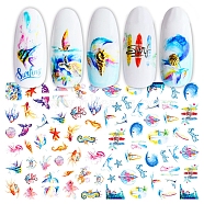 Nail Art Stickers, Self-adhesive, For Nail Tips Decorations, Ocean Animal Pattern, Colorful, 123x80mm(MRMJ-Q080-F649)