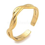 304 Stainless Steel Open Cuff Ring for Women, Golden, Inner diameter: Adjustable, 5.5mm(RJEW-U014-08G)