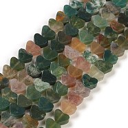 Natural Indian Agate Beads Strands, Heart, 7~7.5mm, Hole: 0.6mm, about 62pcs/strand, 14.80''~15''(37.6~38.1cm)(G-M403-A11)