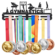 Sports Theme Iron Medal Hanger Holder Display Wall Rack, with Screws, Gymnastics Pattern, 150x400mm(ODIS-WH0021-446)