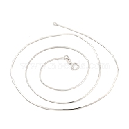 925 Sterling Silver Snake Chain Necklaces, Real Platinum Plated, 17.72 inch(45cm)(NJEW-C052-18P)